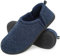 Snug Leaves Herren Fuzzy Kunstwolle Memory Foam Hausschuhe Anti-Rutsch warm Kunst-Sherpa Hausschuhe mit Doppelseitigen elastischen Einsätzen Marineblau,44/45