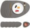 Myir JUN Tischsets Leder und Untersetzer, Tischsets Abwaschbar Rund Doppelseitigen rutschfest Platzdeckchen Leder Kunstleder Tischset Lederoptik Platzset (Grau, Satz von 6)