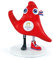 DOUDOU ET COMPAGNIE - Figurine Mascotte Phyrge Parathlète - Licence Officielle des Jeux Olympiques De Paris 2024 - Figurine pour Enfants 3 Ans et Plus - 14,5 cm - Rouge - JO2508