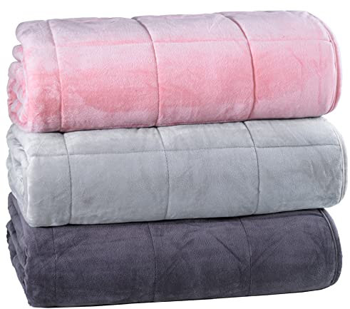 MALIKA® Gewichtsdecke 135x200 - Anthrazit | Entspannungsdecke mit 4kg Gewicht | Schwere Bettdecke gegen Schlafstörung | Therapiedecke für Erwachsene & Jugendliche, Farbe: Anthrazit