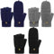 SATINIOR 3 Paar Gestrickt Fingerlose Winterhandschuhe mit Klappe Fingerlose Fäustlinge mit Finger für Damen Herren (Bunt)