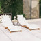 FIRBNUS Sonnenliegen 2 STK. mit Auflagen Teakholz Sonnenliege Balkon Gartenliege mit Auflage Sonnenliege Holz Gartenmöbel Balkonmöbel Sonnenliege 2er Set Sonnenliege Set Ergonomisch