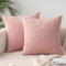Slozzi 2er Set Kordsamt Kissenbezug Rosa 45x45cm Kissenbezüge Kissenhülle Sofakissen Dekokissenbezug Couchkissen Weich für Sofa Schlafzimmer Wohnzimmer Balkon