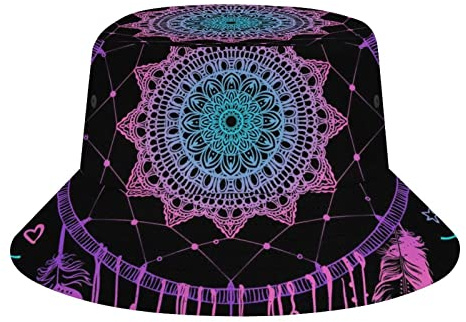 KWQDOZF Bucket Hats Dreamcatcher Fisherman Hat Sun Cap for Men Women Multi
