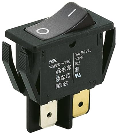 Marquardt Tafelmontage Wippschalter, 2-poliger Ein/Ausschalter Ein-Neutral-Aus, 16 A 27.2mm x 12.2mm, IP 40