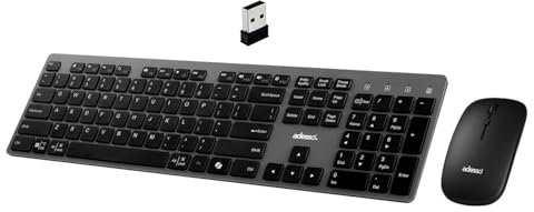 Adesso EasyTouch 7300 USB C Wireless Scissor Switch Keyboard and Mouse Combo with Copilot AI Hotkey - Multi-OS Compatible for Mac, Quiet Switches, Type C 2.4GHz Dongle