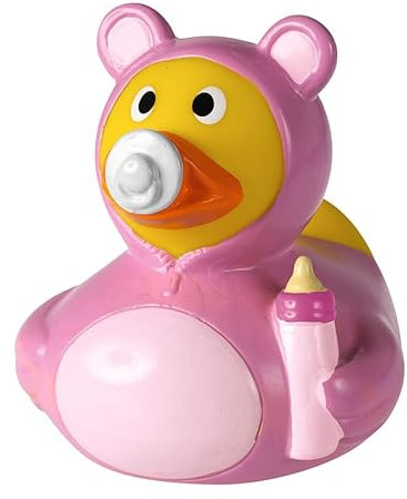 Baby Mädchen - rosa - Anlassente - Quietscheente - Badeente - ca. 8 cm gross