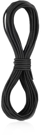 Corda in gomma da 3 mm, corda in gomma da 20 m, fascia elastica nera, corda espandibile multifunzionale, elastici, cordoncino in gomma per campeggio, fai da te, stendibiancheria, bagagli