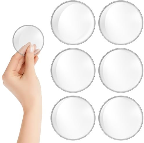6 PCS Door Stopper - Clear Round Wall Protectors for Door Knobs Self Adhesive Rubber Door Handle Bumper, Shock Absorbent