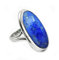 Large Oval Gemstone Handmade Jewelry, 925 Sterling Silver Tribal Ring, Engagement Gifts for Couples, Birthday Gifts for Men, Fathers Day Gifts, Promise Ring, Mens Gifts (Size 7.5, Lapis Lazuli)