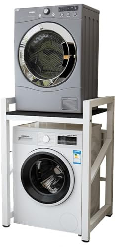 WPPTNSFY Lagerregal über der Waschmaschine, Waschmaschine Trockner Schrank Übereinander Schrank für Waschmaschine und Trockner, 3 Höhenverstellbar für Badezimmer Küche Balkon Waschküche