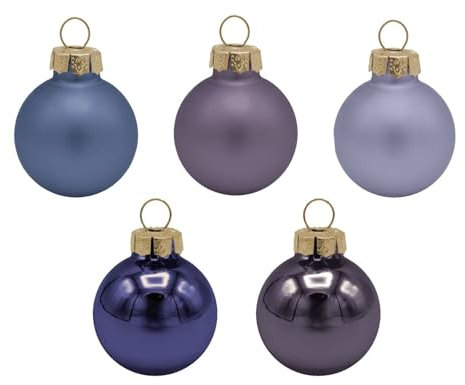 ZauberDeko 45 Weihnachtskugeln Christbaumkugeln Flieder Lila Blau Mix Glas Christbaumschmuck Weihnachtsdeko