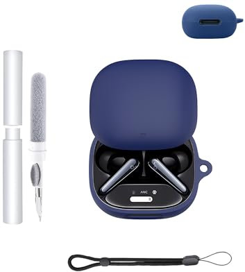 Weiche Silikonhülle für Soundcore Liberty 4 Pro Earbuds – schützende Bluetooth-Kopfhörerabdeckung mit CleanKit und Laryard, Blau