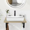 YU YUSING Ensemble de Meubles de Salle de Bain avec Lavabo 60cm, Plan de Toilette Suspendu sous Lavabo, Etagère Mural Ouverte 2 Porte-Serviettes, Support Vasque, Vasque à Poser, Robinets(Blanc)
