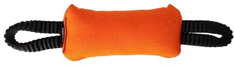 Dingo Gear Beißwurst mit 2 Griff Bungee Breite 8 cm Länge 22 cm aus Nylcot für Hundetraining IPO Obedience Orange