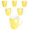 MamboCat Pula gelb 6er Set Kaffeebecher I 300 ml I Porzellan-Becher mit Henkel & Punkten für 6 Personen I Tassen für Heißgetränke wie Tee, Kakao & Co
