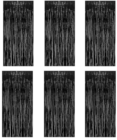 6 Pezzi 1m x 2m Tende Metalliche, Foil Tenda Scintillante, Frange Scintillanti, Adatto per Feste, Compleanni, Matrimoni, Halloween, Natale Decorazioni di Sfondo per Foto