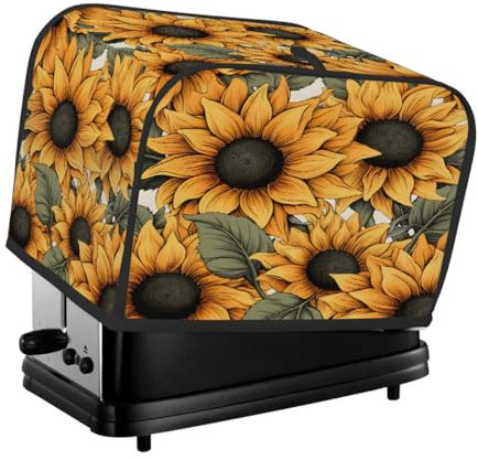 Vintage Sunflower Yellow Toaster Cover 2 Slice Toaster Cover Fingerprint Protection, Kitchen Small Appliance Covers Decor Gifts