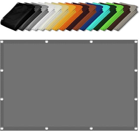 Toldo Parasol Camping Jardin Malla 2 x 4 m 95% de Protección UV Impermeable Toldos Impermeables Exterior con Cuerdas y Ojal para Camping e Instalaciones, Gris Claro