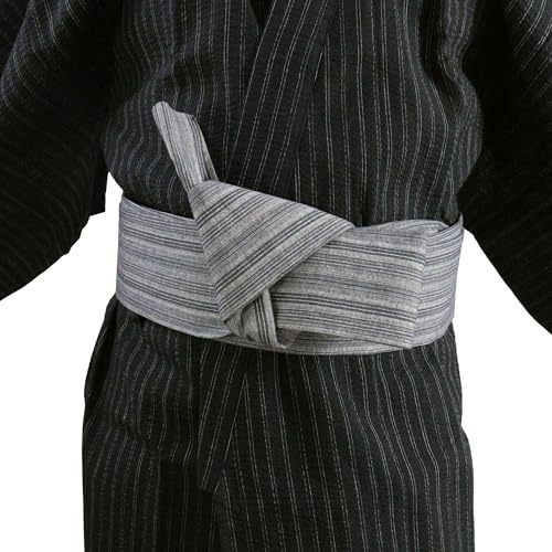 G-LIKE Japanische Kimono Obi Gürtel – Traditionelle Kimonogürtel Bund Harajuku Haori Yukata Robe Zubehör Dreidimensional Taillengurt Belt Selbst Knoten für Herren - Baumwolle