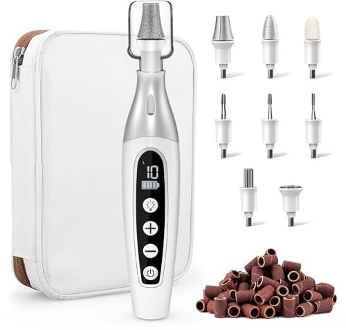 Professional Electric Nail File: Pedicure Sets for Feet & Hands Care with Electric Nail Drill, 8 Attachments for Pain-Free Trimming, Buffing & Shaping |10 Modes,Pedicure Tools & Nail Kit Manicure Set