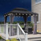 PURPLE LEAF Tonnelle de Jardin Exterieur 3 x 2,4 m Tonnelle Jardin avec Guirlande Lumineuse Exterieure Pergola Aluminium avec Moustiquaire et Rideaux Tonnelles à Double Toit Acier Galvanisé, Gris