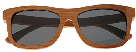 KBOLAE Polarisierte Bambus-Sonnenbrille aus Holz, für Herren und Damen, Schwarz