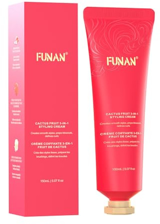 FUNAN 3-in-1 Hair Styling Cream, Non-Greasy for Women & Kids, Creates Smooth Styles and Defines Curls, No White Flakes Fly Away Hair Tamer, 5.07 fl oz