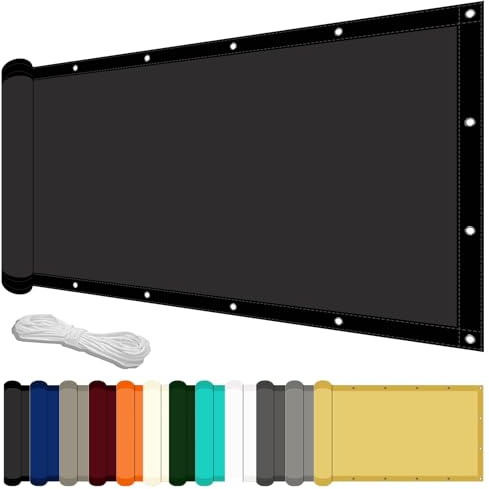 Sonnensegel mit Ösen 130 x 240 cm mit UV Schutz Terrasse Sonnensegel Premium PES Polyester für Balkon Garten Terrasse, Schwarz