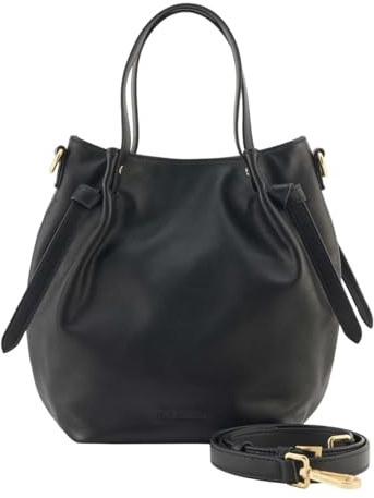 FREDsBRUDER Leder Handtasche Umhängetasche Just Easy Little Basket Black schwarz