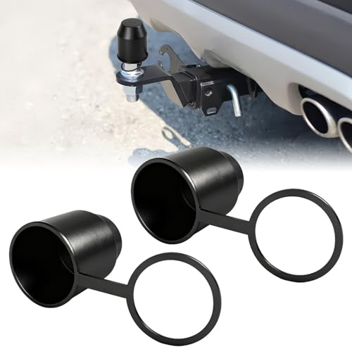 VBGURR 2 Pcs Trailer Hitch Ball Cover, 50mm Rubber Tow Bar Ball Cap Set | Universal Tow Ball Protection Cover, Dustproof Waterproof Ball Head Cap for Towing Trailer, Caravan, Truck, Tow Hook