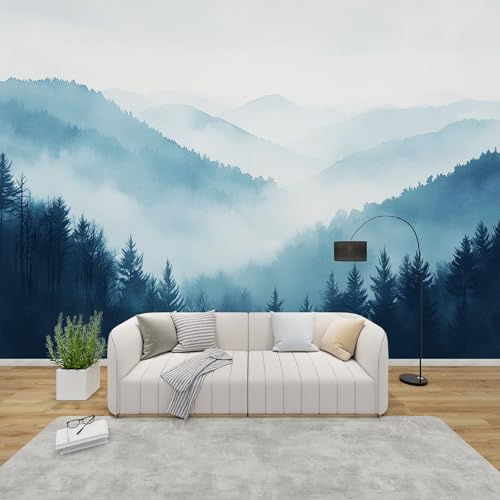MMYAOKEN Papier Peint Panoramique Montagne Forêt 350x256 cm - Décoration Murale Paysage Nature - Tapisserie Murales Papier Peint Intissé pour Chambre Salon - Moderne Poster Tableaux Photo Muraux