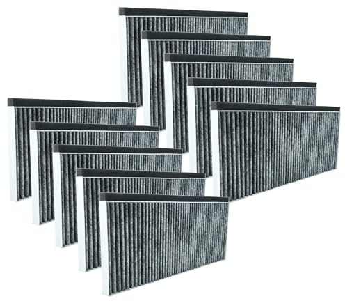 vhbw 10x Aktivkohlefilter Ersatz für Bosch 11025805 | 9001028224, 11008080, 9001588129, 17006837 für Dunstabzugshaube - 45,5 x 20,0 x 2,3 cm