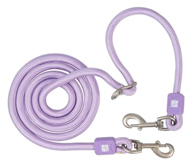 Max & Molly Tauleine Hund, Matrix 2.0, Lavendel/M, 3m stufenlos verstellbare Leine mit 2 Karabinern, stylische Hundeleine aus Nylon - Komfort für Dich und deinen treuen Begleiter