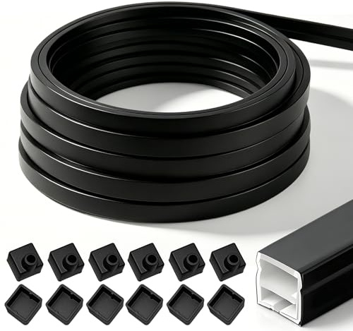 LED Profil Schwarz, LED Schiene Diffusor für Akustikpaneele Beleuchtung – 12x12mm Flexibles Silikon IP65, LED Streifen für Akustikpaneele, Einfache Montage (Schwarz, 6m)