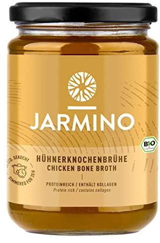 JARMINO brodo biologico di ossa di pollo (6 x 350 ml) | acido ialuronico, collagene e proteina naturale | bone broth | bevanda salutare o come base per zuppe e salse