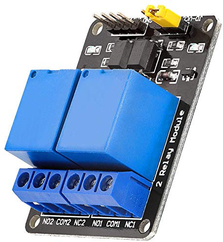 AZDelivery 2 Channel Relay Module DC 5V with Optocoupler Low-Level Trigger Relay Shield Board Compatible with Arduino and Raspberry Pi Including E-Book!