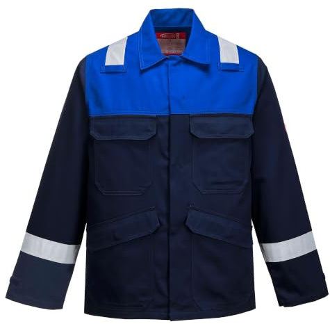 Portwest Bizflame-Plus-Jacke, Farbe: Marineblau/Königsblau, Größe: L, FR55NRRL.