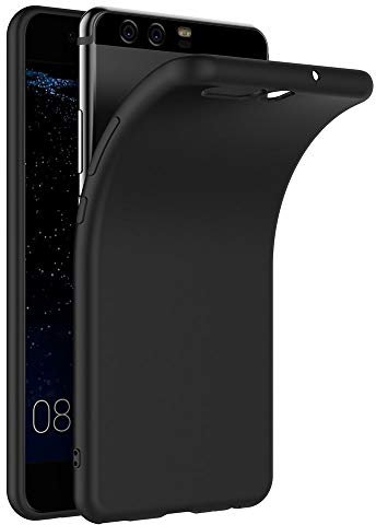 COPHONE Hülle kompatibel mit Huawei P10, Schwarz Silikon Schutzhülle für Huawei P10 Case TPU Bumper Huawei P10 Handyhülle