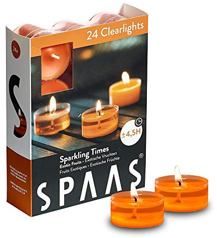 Spaas 24 lumini profumati in tazza trasparente trasparente, 4,5 ore, tempi scintillanti