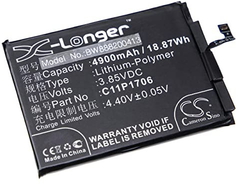 vhbw Batterie Compatible avec ASUS ZenFone Max Pro M1, Max Pro M1 Dual SIM Smartphone (4900mAh, 3,85V, Li-polymère)