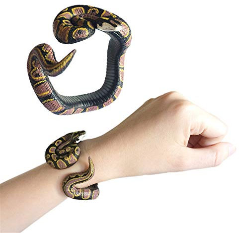 Ulalaza Einstellbare Simulation Schlange Armband PVC Python Halloween Streiche Spielzeug Party Supplies