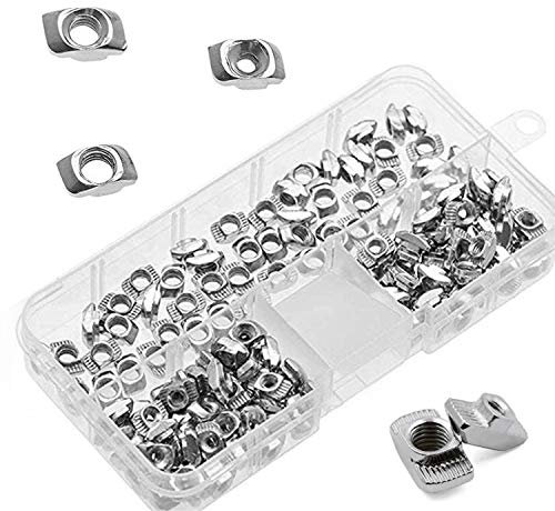 YouU T Muttern, 150 stücke T-Nutmutter M3/ M4/M5 T-nut Hammerkopf Mutter Befestigung Kohlenstoffstahl Verzinkt für Europäische Standard Aluminiumprofil für Extrusion
