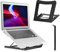Properav Steel Portable Ergonomic Laptop Stand for Windows & Mac devices such as Dell, Toshiba, HP, Samsung, MacBook, Lenovo with Secure Fit Pads - Black