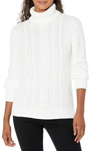 Amazon Essentials Women's Cable Knit Turtle Neck Jumper (Available in Plus Size)