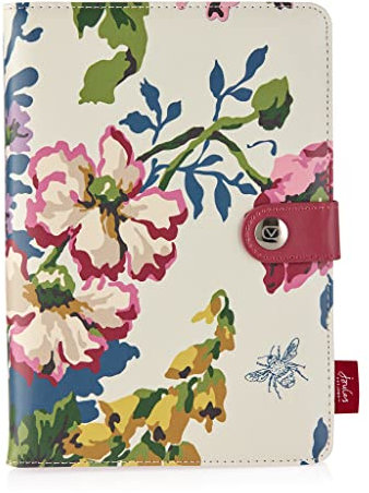 VQ Custodia Universale per Tablet da 7 e 8 Pollici - Custodia Folio per Tablet con Supporto a 3 Angoli Regolabili e Stampa Designer di Crema Floreale di Joules Cambridge