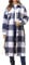 EFOFEI Damen Umlegekragen Oberteile Wollmischung Jacke Flanell Klassisch Kariert Hemden Holzfäller Trenchcoat Tweed Langjacken Marineblau S