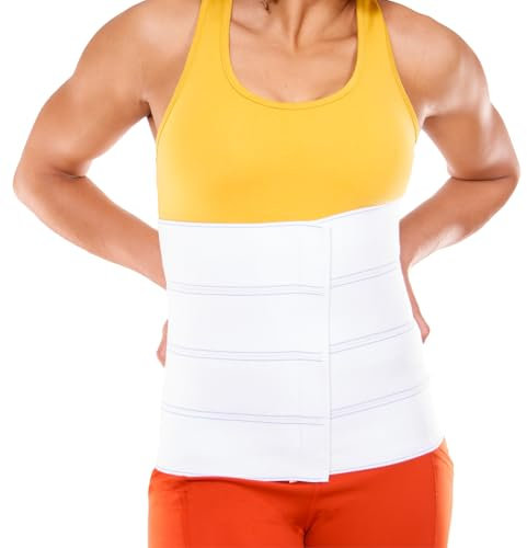 BraceAbility Bauchbinder für Bauchband Kompressionswickel für Diastase Recti, Postpartum Schmerzen, Herniebehandlung, C-Schnitt, Liposuktion Post-Surgery Ab Recovery für Männer und Frauen