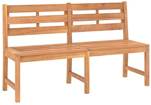 vidaXL Teak Massiv Gartenbank Sitzbank Parkbank Holzbank Massivholzbank Bank Gartenmöbel Terrassenbank Balkonbank Terrasse Outdoor 150cm