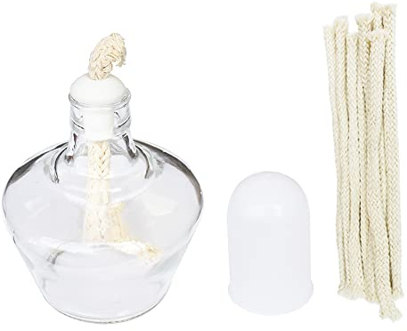 Albedel Alkohollampe Alkoholbrenner 150ml Glasheizung für Laborgeräte Wissenschaft + 10pcs Dochte Ersatz